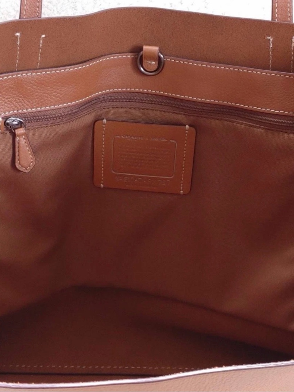 Coach Tan Leather Tote with Red Heart Motif - Picture 7 of 11